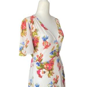 Spring / Summer high-low, wrap floral dress. Size xsmall.  Hook closure at bust